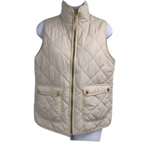 Altarid State Womens White Sleeveless Full Zip Pocket Puffer Jacket Size Small